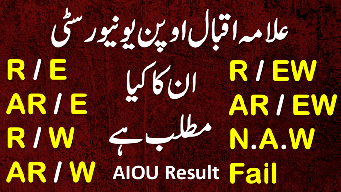 What Is Meant By A W In Aiou Result